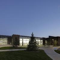 front entrance exterior nighttime view